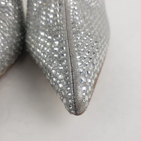 STEVE MADDEN Silver Rhinestone Vivy Pointed Toe Booties - Picture 9 of 15